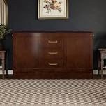 (incomplete )Charleston Queen Wood Murphy Bed Chest with 6 Mattress