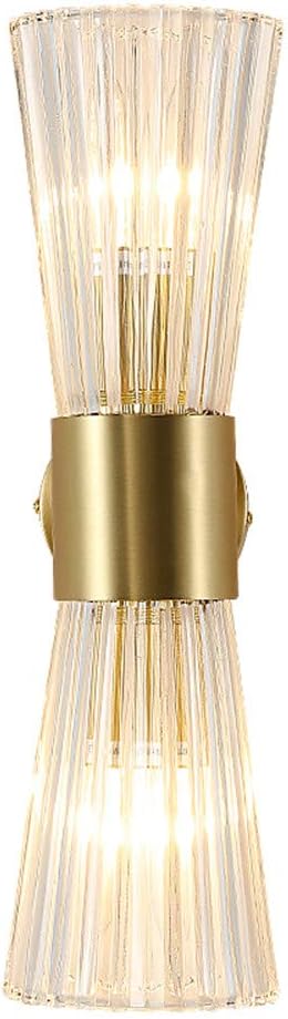Modern Mid-Century Hourglass Wall Sconce with Threaded Shade and Brass Finish