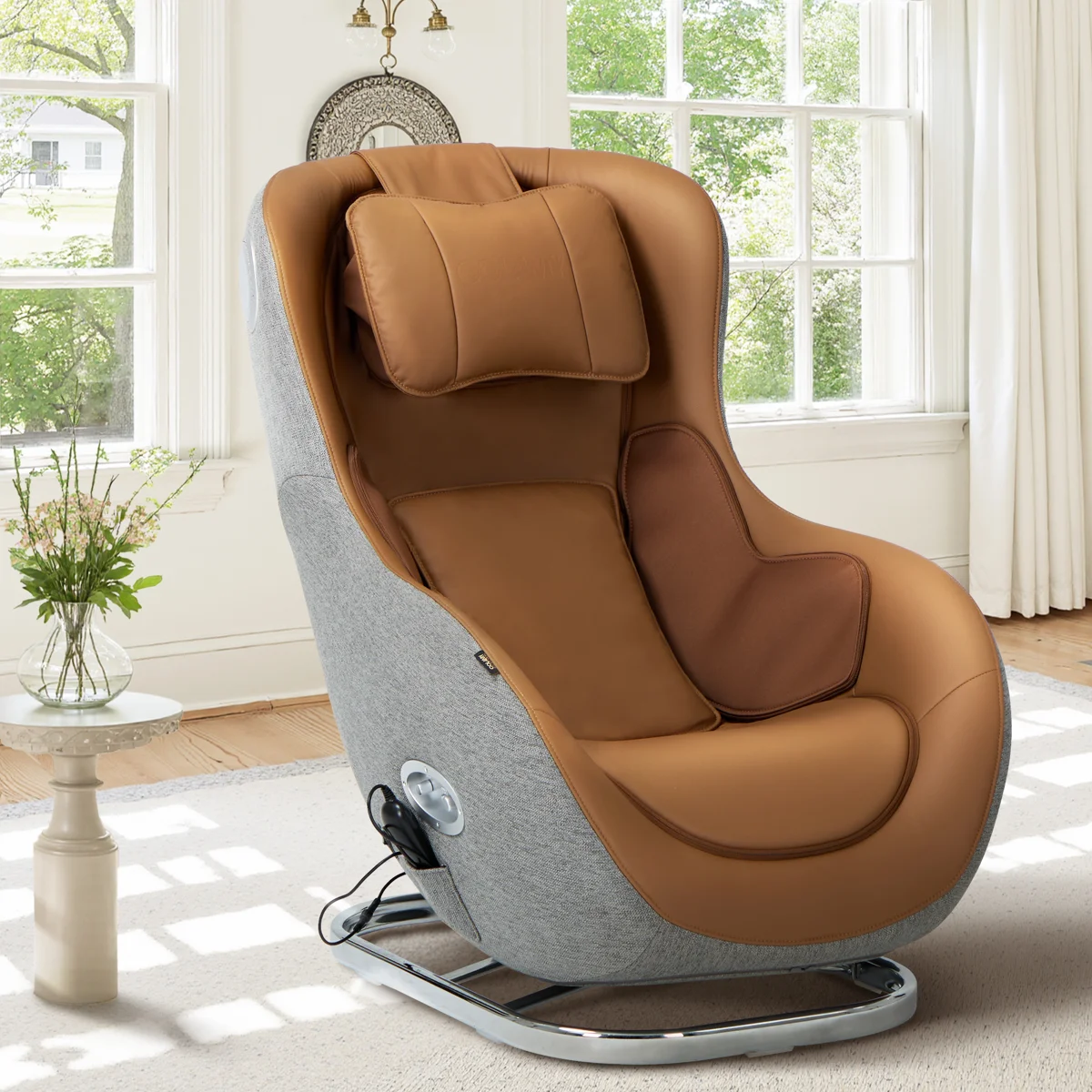 Heated Premium Leather Full Body Massage Chair with Bluetooth Connectivity