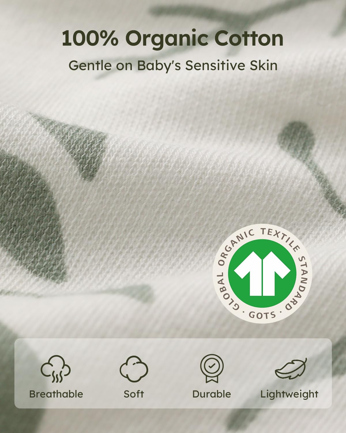 Yoofoss Baby Sleep Sack 18-24 Months Baby Wearable Blanket 100% Organic Cotton 2-Way Zipper TOG 0.5 Toddler Sleeping Sack Lightweight X-Large 0.5 Tog Banana&leaf&green