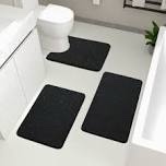 3 Piece Plush Memory Foam Bath Rug Set with Non-Slip Backing and High Absorbency