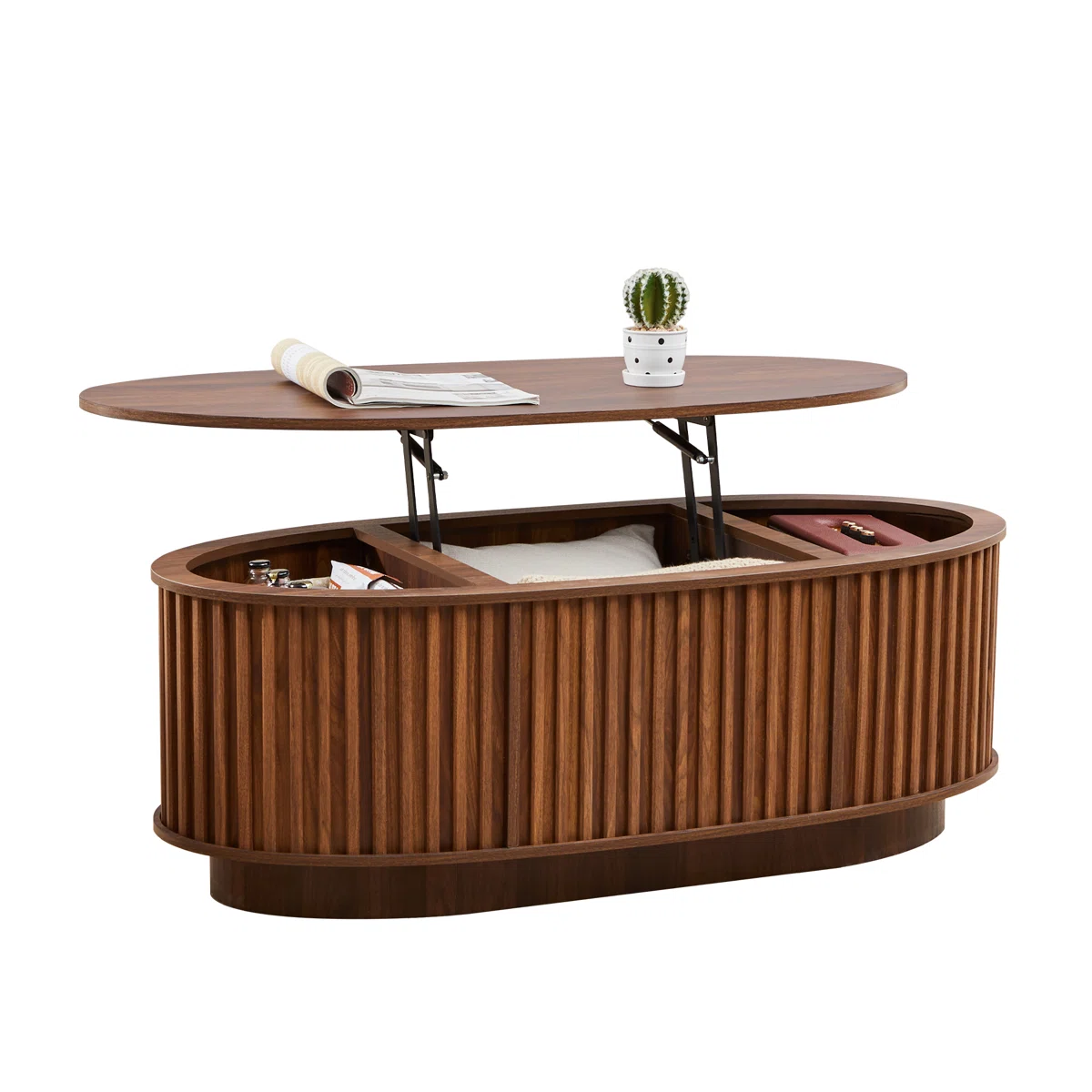 43.3'' W Oval Lift Top Coffee Table With Storage