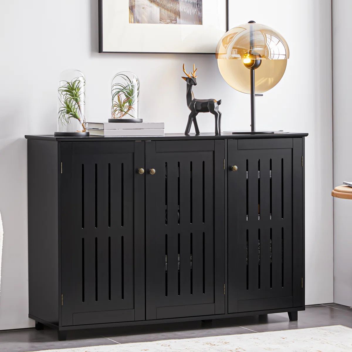 Eller 44.5" L × 14.6" W × 31.5" H 16 Pair Shoe Storage Cabinet