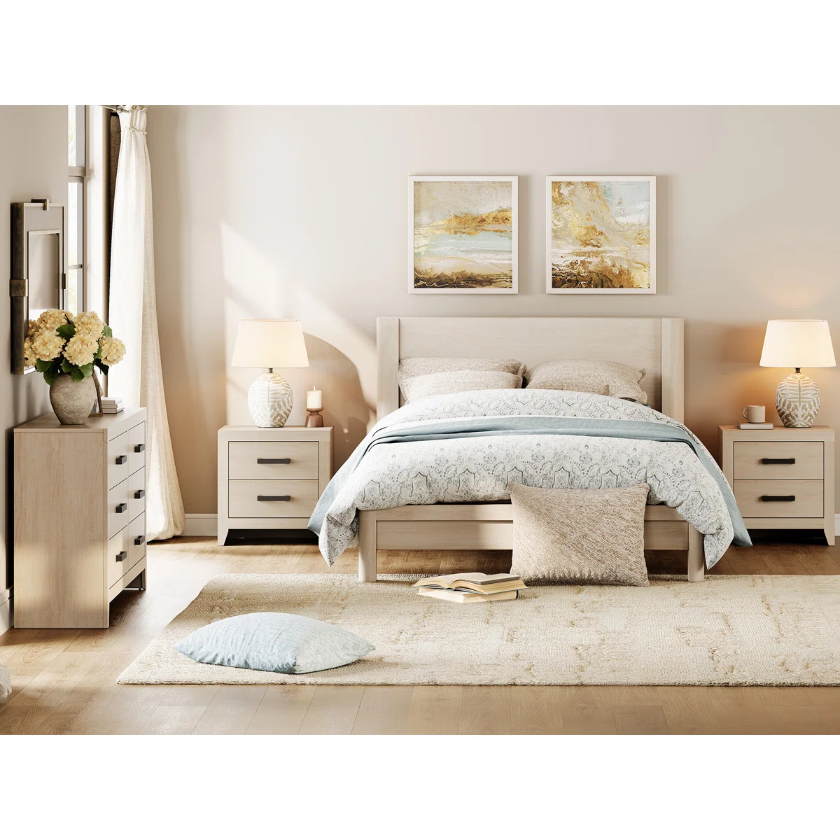 3-Piece Vintage Bedroom Set With 2 Nightstands And A Dresser