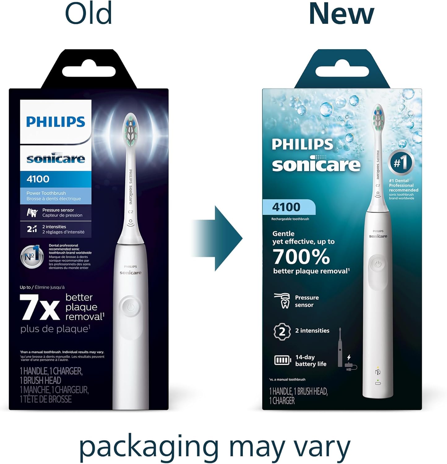 Philips Sonicare 4100 Series Electric Toothbrush - Sonic Toothbrush with Advanced Sonic Technology, Pressure Sensor, Two Intensity Settings, Smartimer & Quadpacer, White, Model HX3681/23 1 Count (Pack of 1) White
