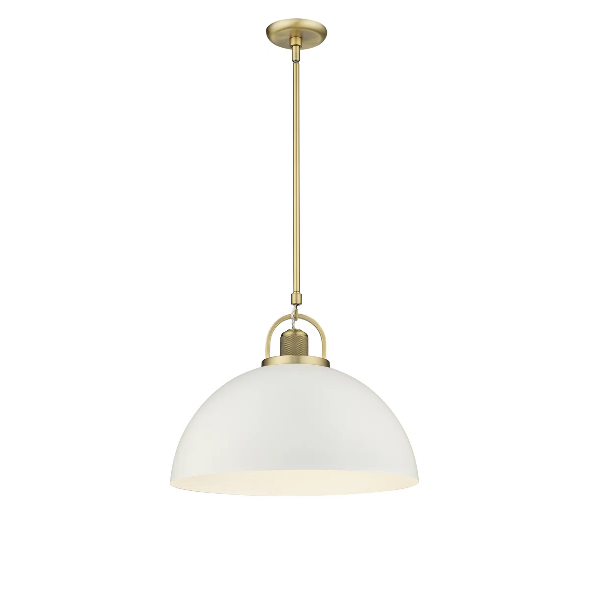 Mercer41 Quincy 1 Light Pendant Light in Vintage Brass with Steel Shade