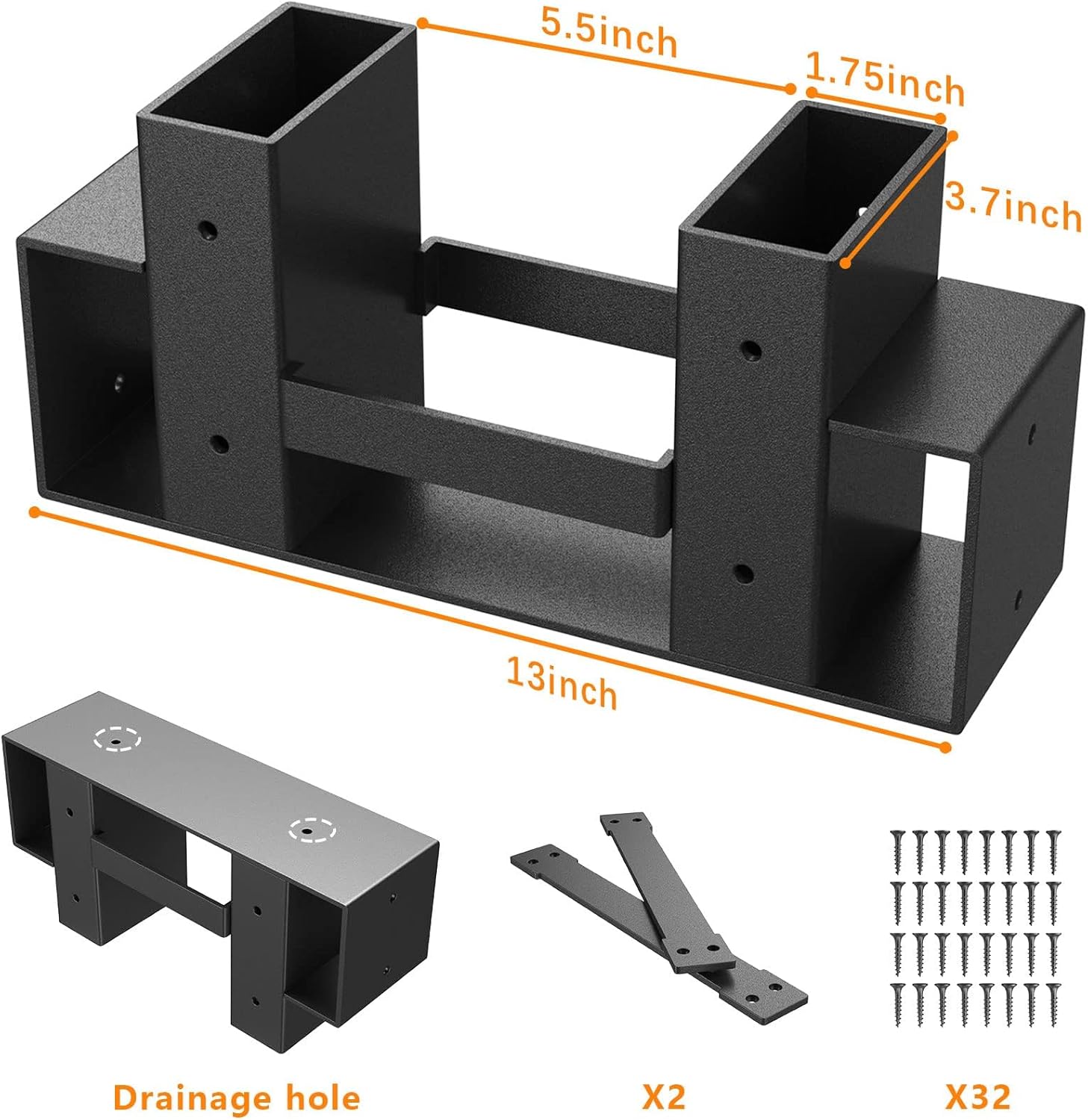 Mr IRONSTONE Firewood Rack Outdoor Indoor, Adjustable to ANY Length Firewood Log Rack Brackets Kit, Heavy Duty Fire Wood Storage Racks, Fireplace Wood Holder for Patio Deck Black