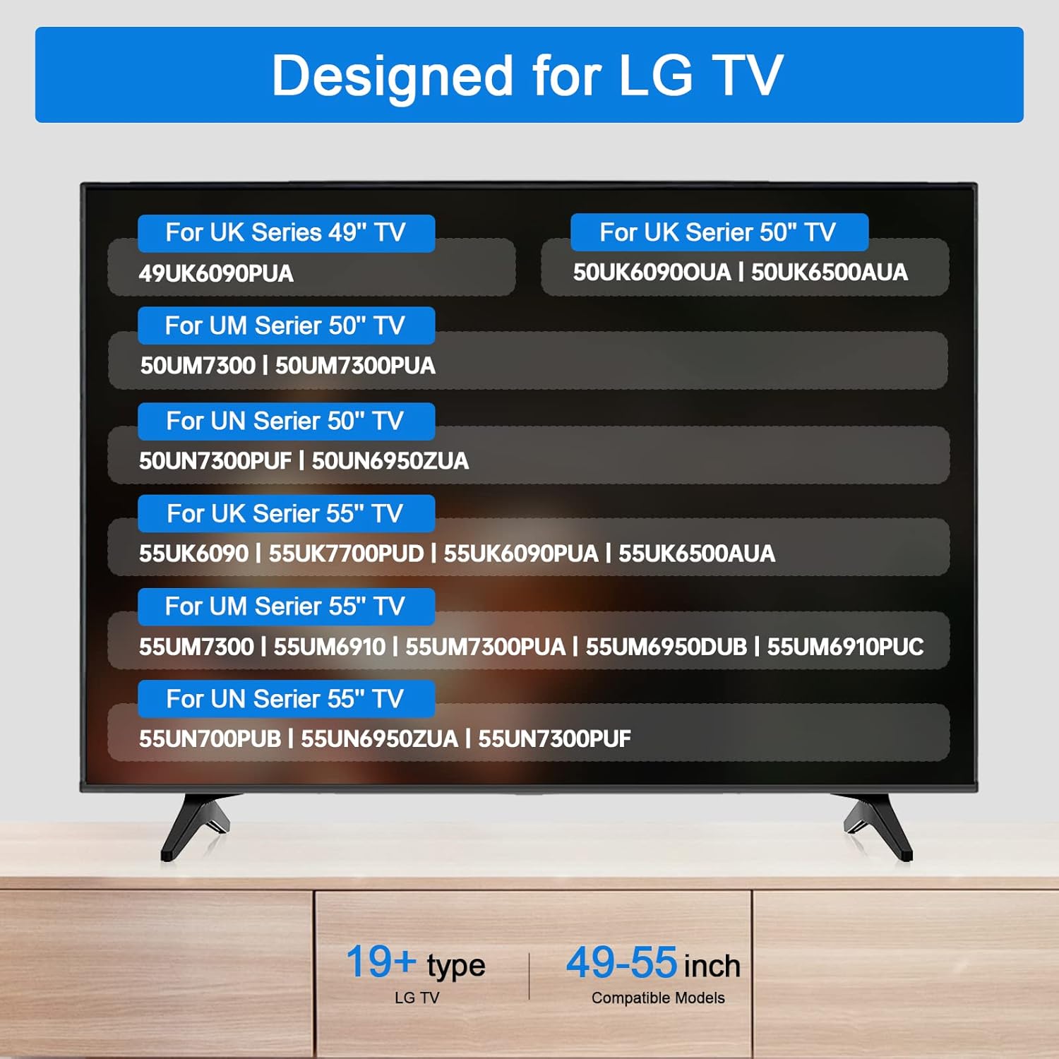 TV Stand Legs Replacement for LG 49 50 55 Inch 49UJ6300 49LJ5550 49UK6300 50UJ6300 50UK6300MEZ64114730 55UK6500 55UK6300 55UM6900 55UK6090PUA 55UN7300 55LJ550M 50UM7300