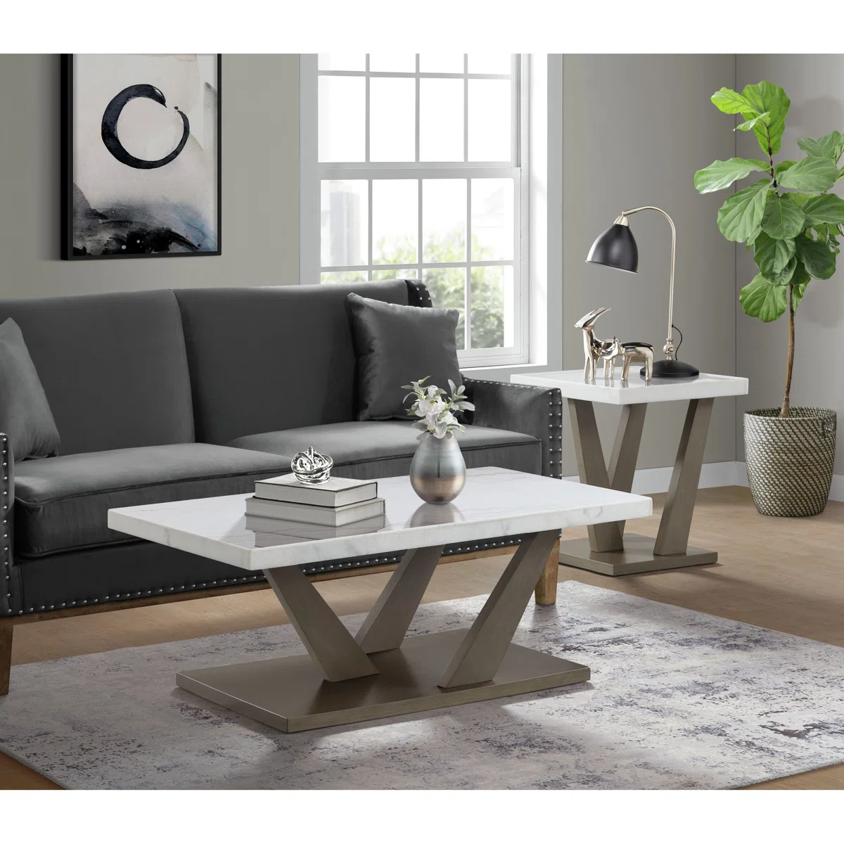 (Damaged) Letara Floor Shelf Coffee Table with Storage