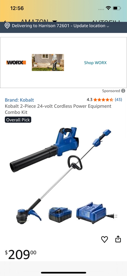 kobalt brushless string trimmer set