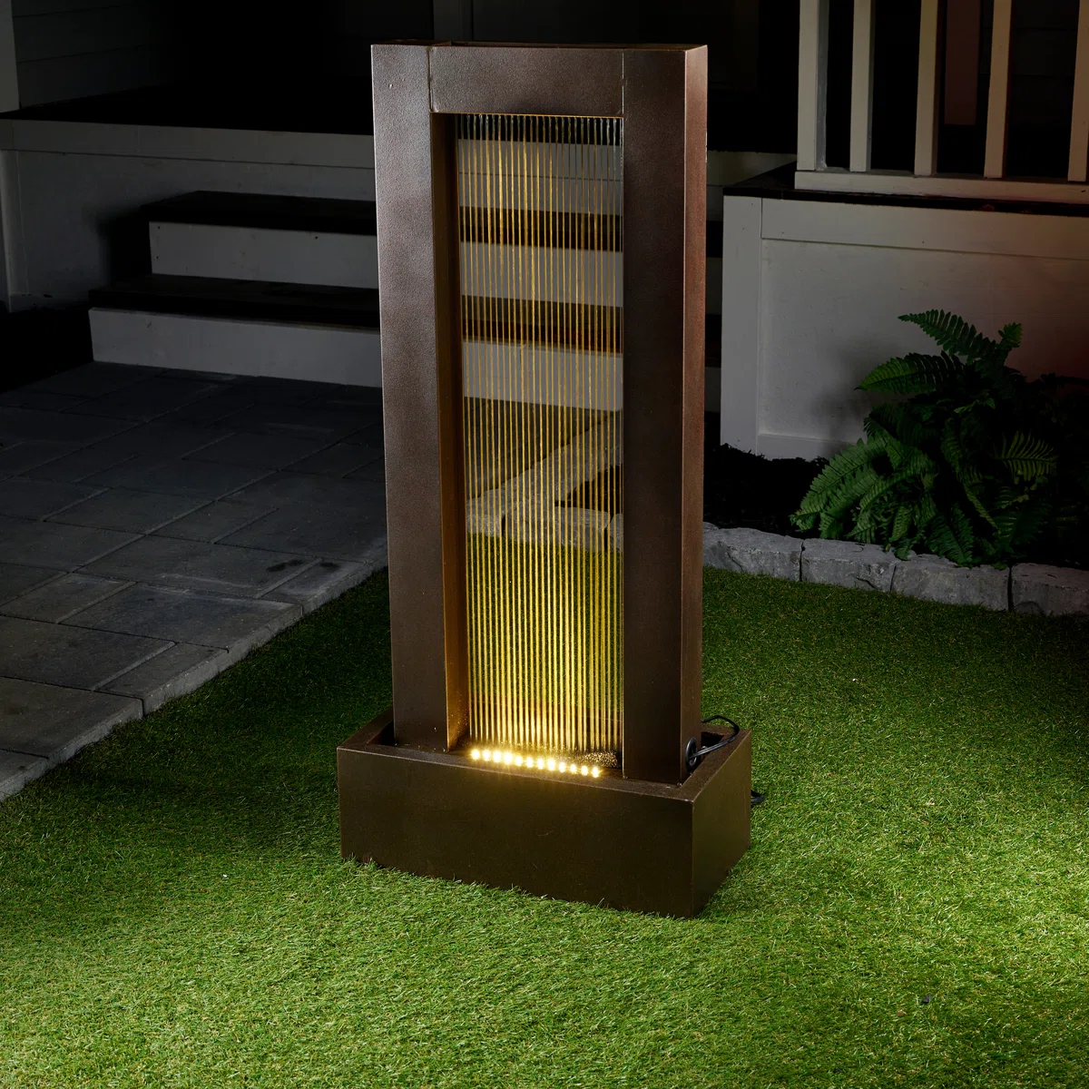 Resin/Metal Wall of Water Fountain with Light