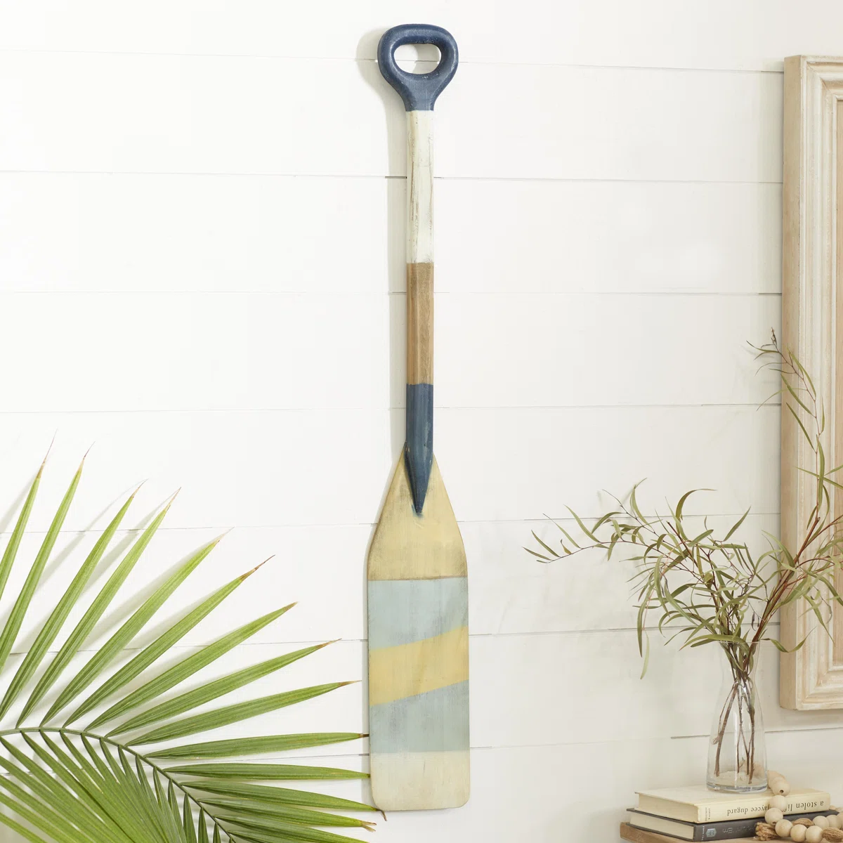 Wooden Novelty Canoe Oar Paddle Multi Colored Wall Decor with Arrow and Stripe Patterns