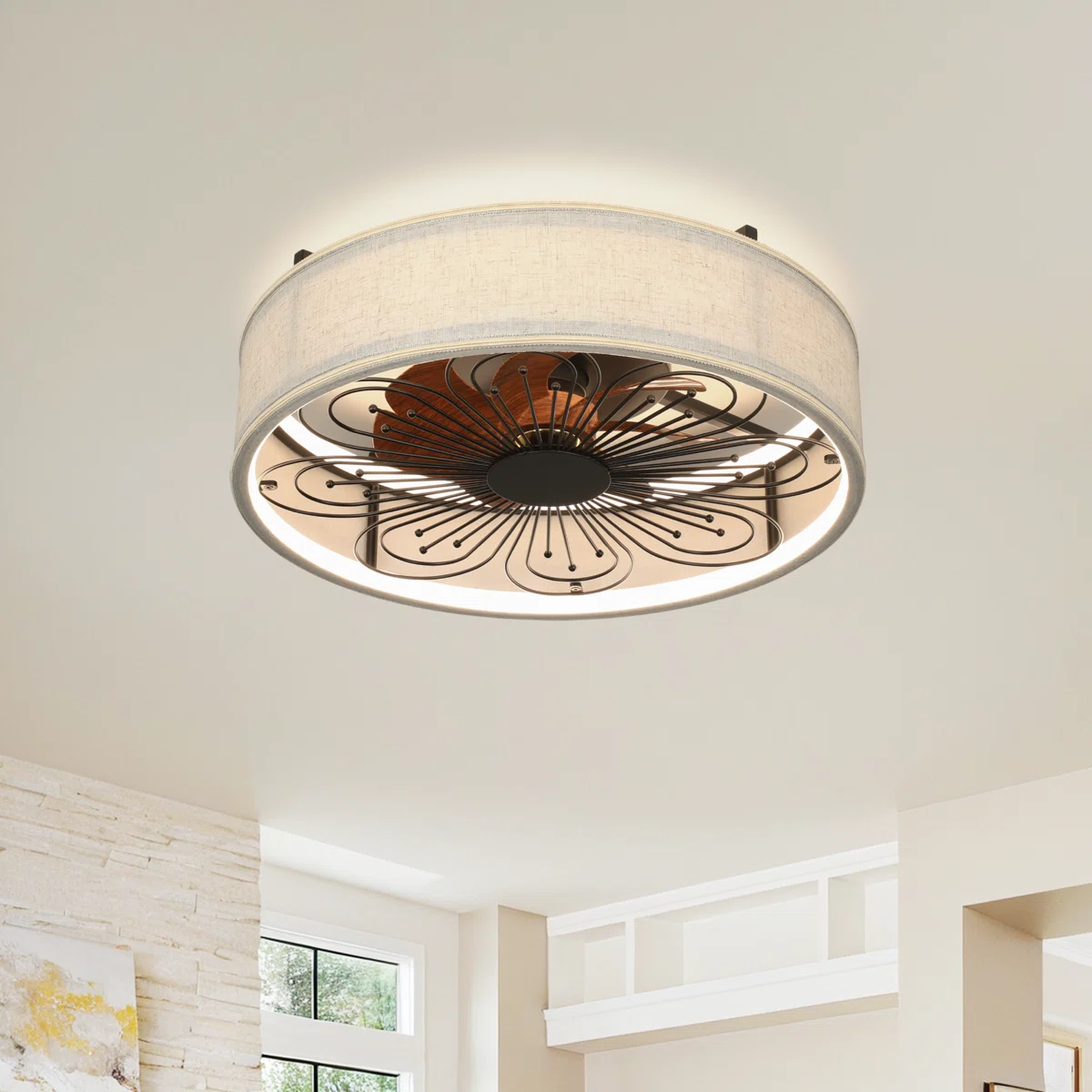 Arachne 19.6'' Ceiling Fan with Light Kit and Remote Control Included