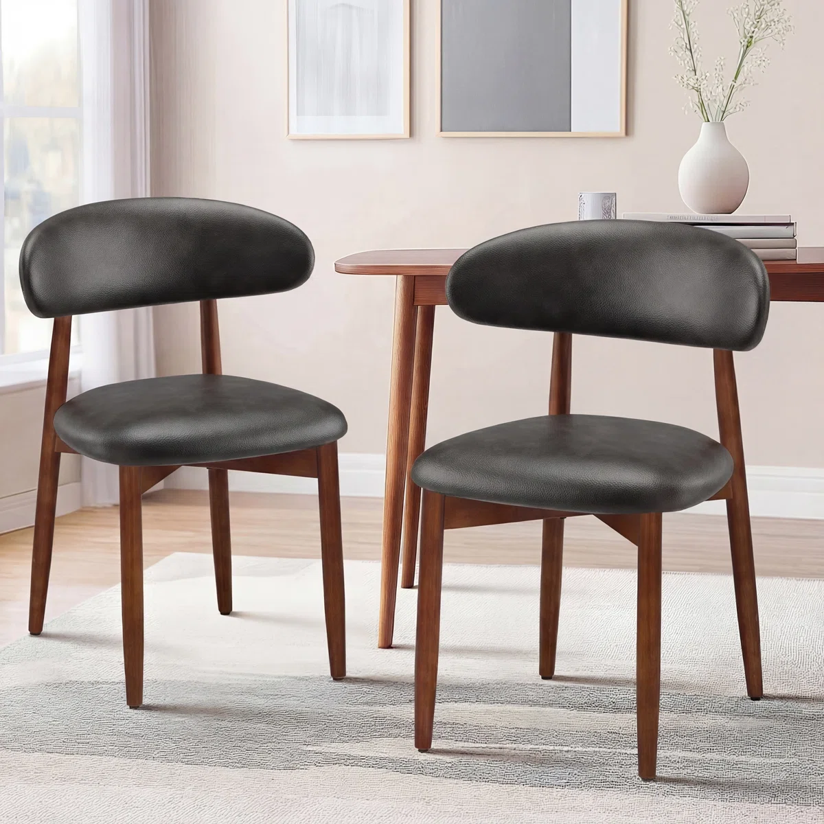 Maylon Upholstered Solid Wood Side Chair Dining Chairs