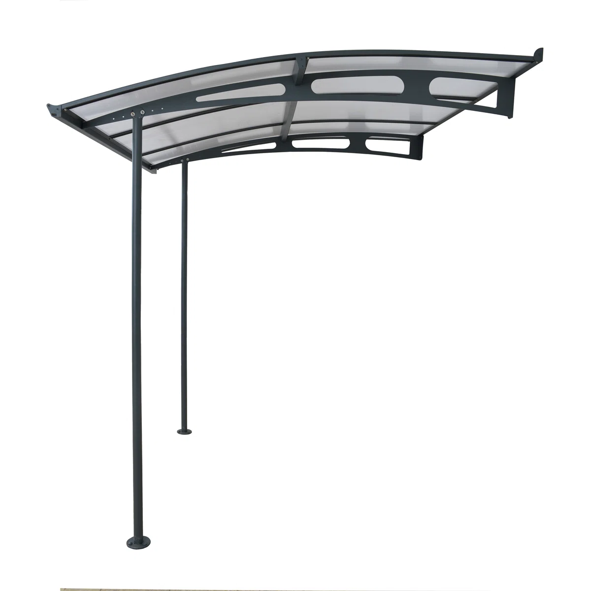 Palram - Canopia Vega 6 6 W x 67 7  D Acrylic Galvanized Steel Stationary Patio and Door Awning Gray/Clear