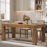 (DAMAGED) (NO HARDWARE)63 Solid Wood Rectangle Dining Table For 6