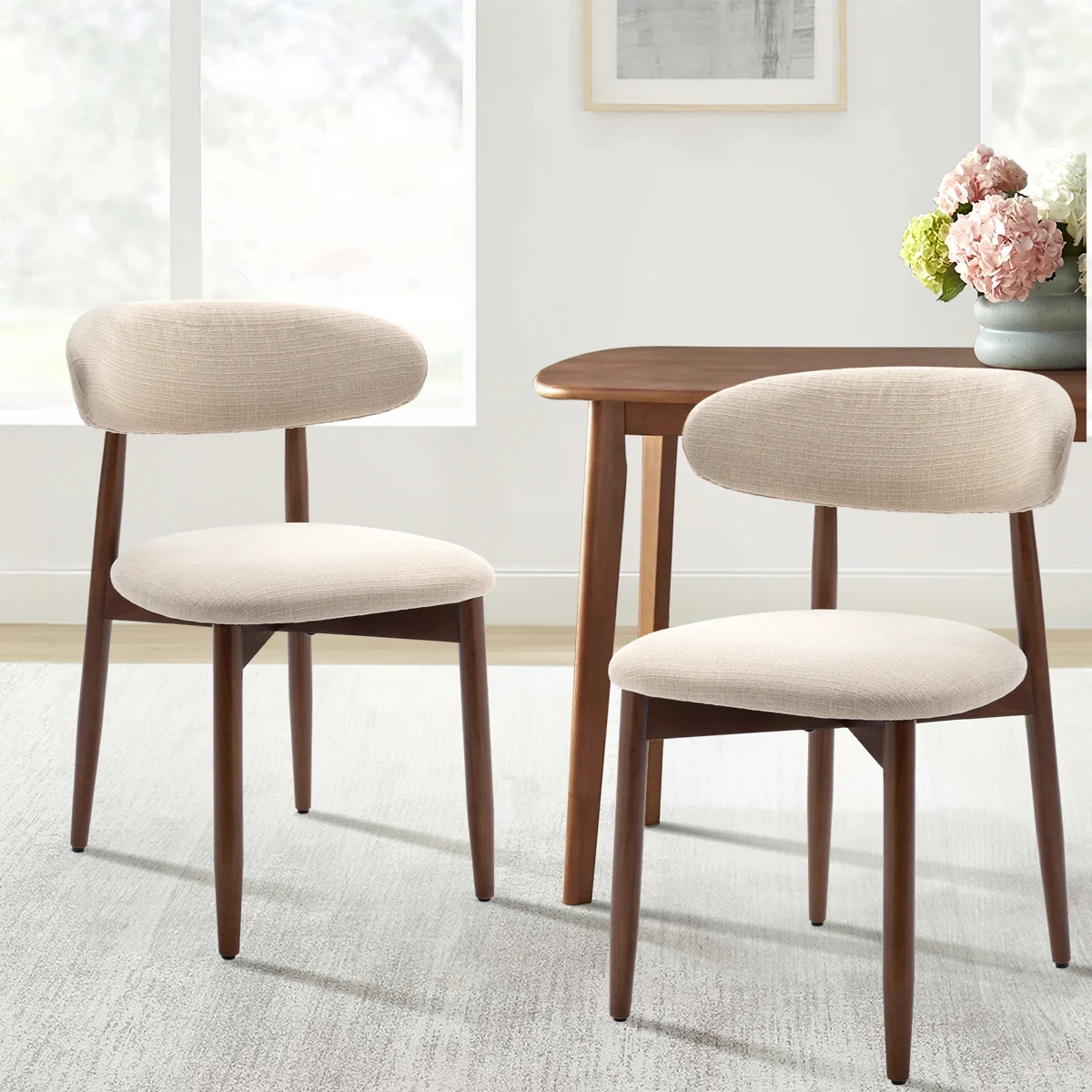 Solon Upholstered Solid Wood Side Dining Chair