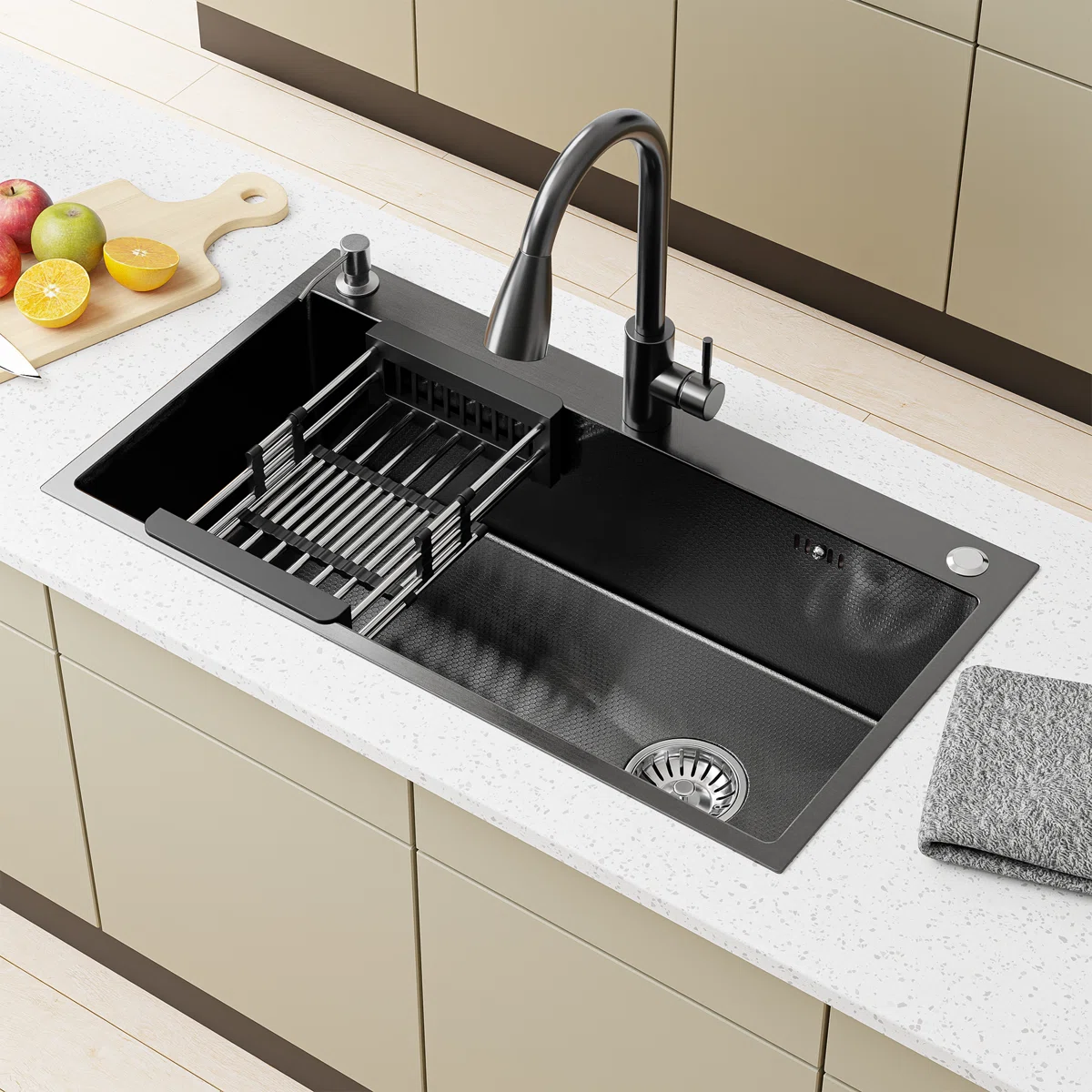 32" Single Bowl Stainless Steel Drop-In Kitchen Sink