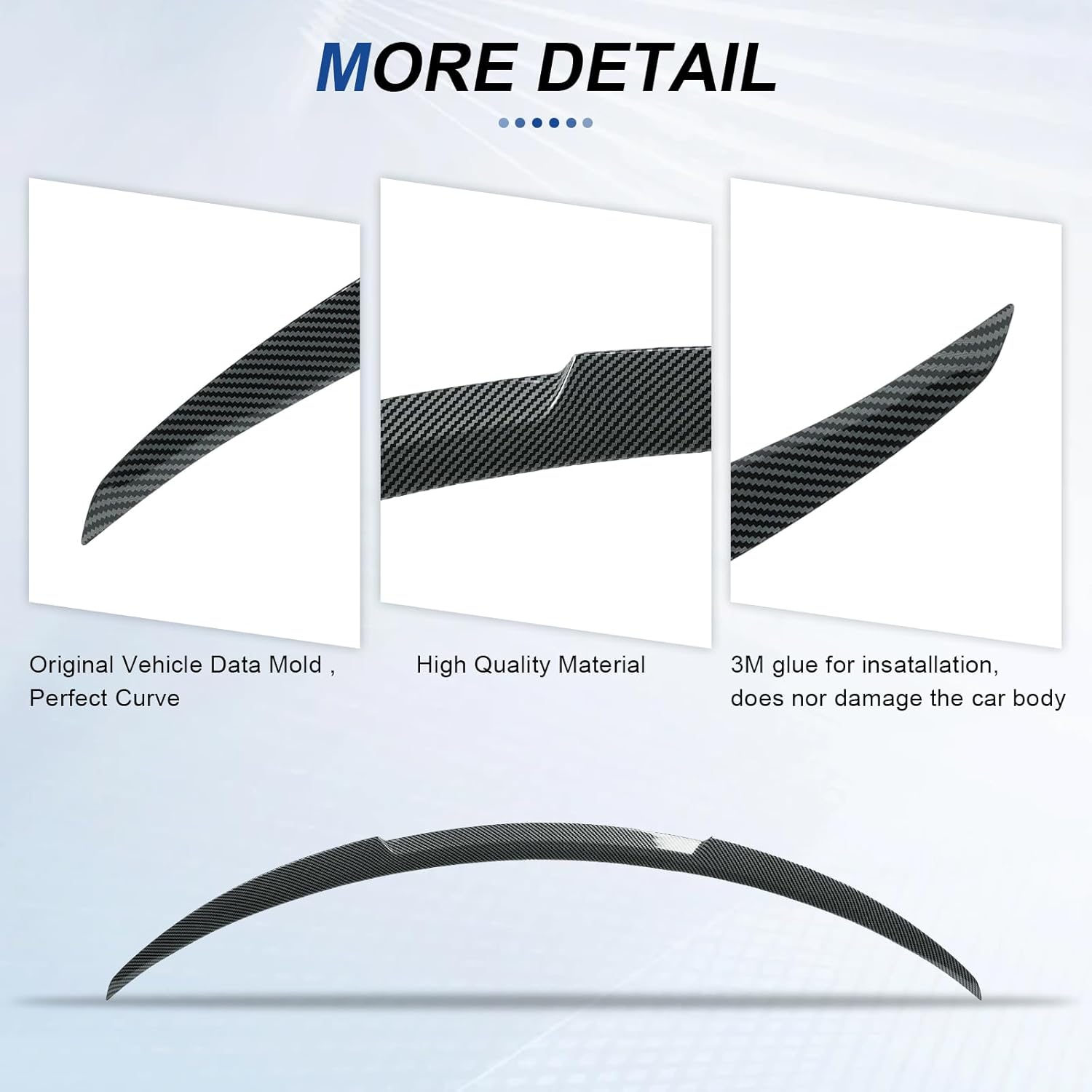 Spoiler for Tesla Model Y for 2020-2025 Wing Rear Spoiler Trunk Tail Rear Trunk Lid,M4 Style Carbon Fiber Style Performance,Model Y Accessories Model Y Highkick Style-Carbon Fiber Look