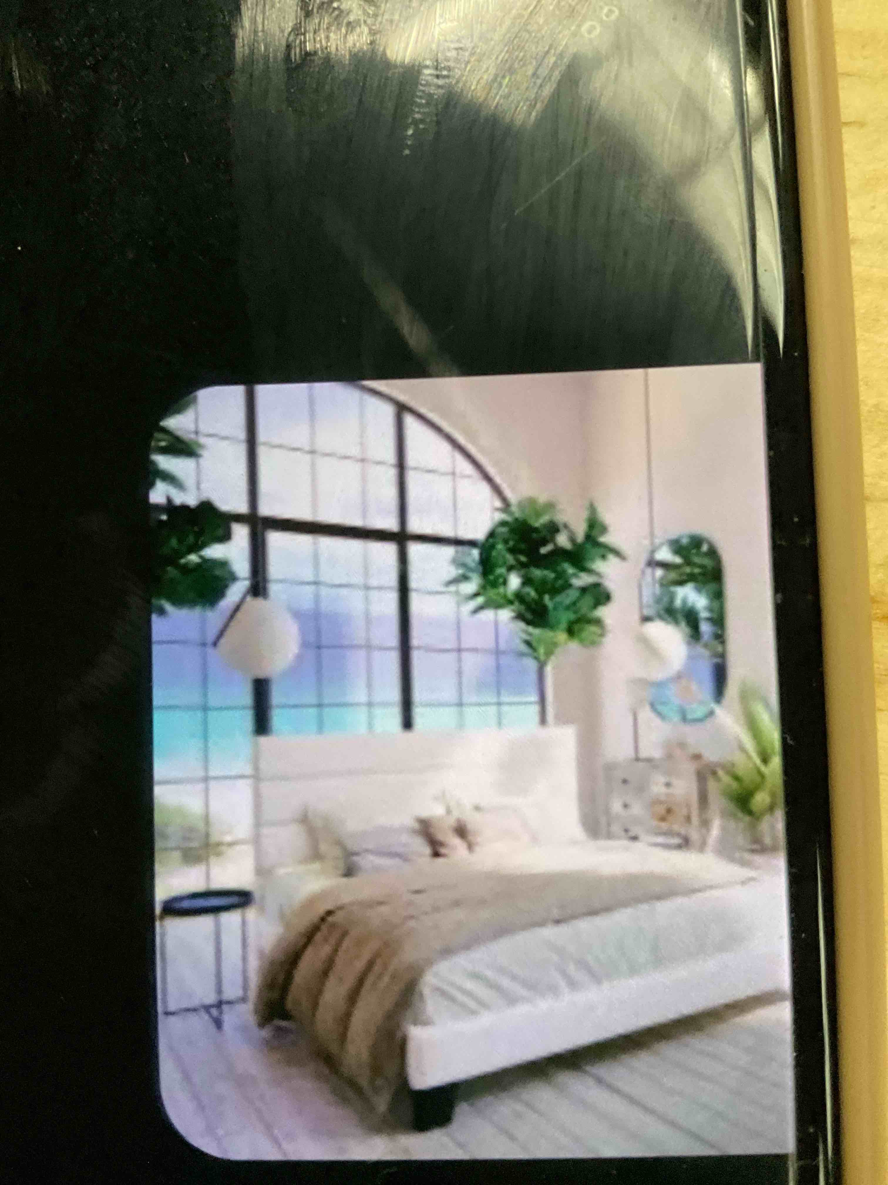 (IS NOT COMPLETE ONLY 1 BOX) Upholstered bedframe