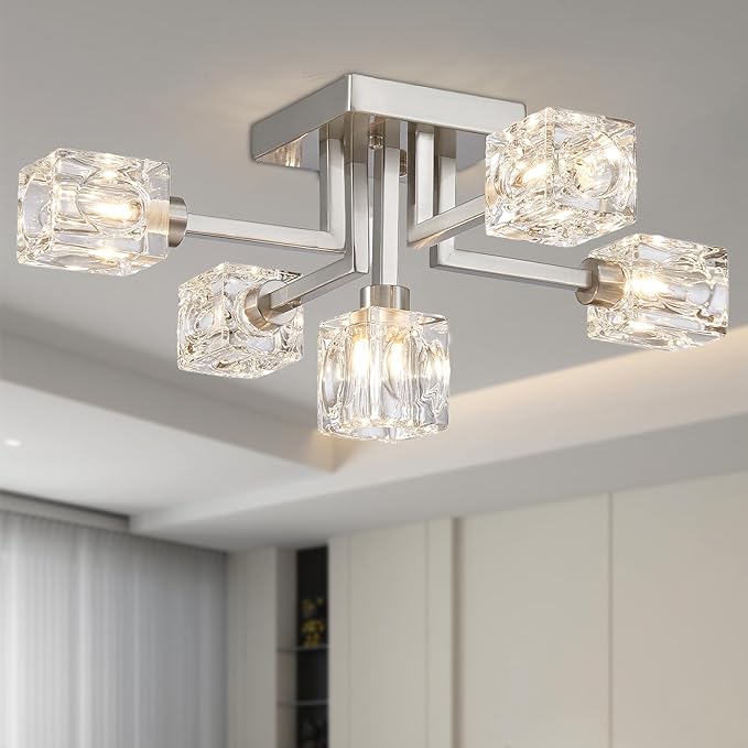 5-light Flush Mount Chandelier