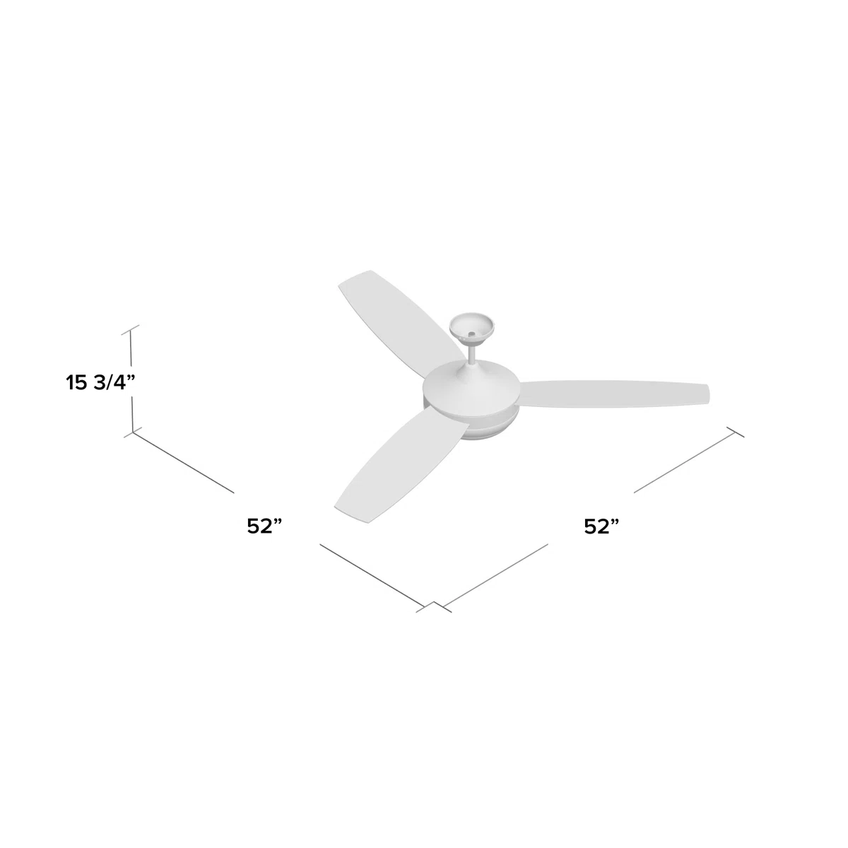 52" Targas 3 - Blade LED Propeller Ceiling Fan with Wall Control and Light Kit Included