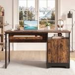 Labelle 48'' Computer Desk With Cabinet, Open Shelf And Keyboard Tray