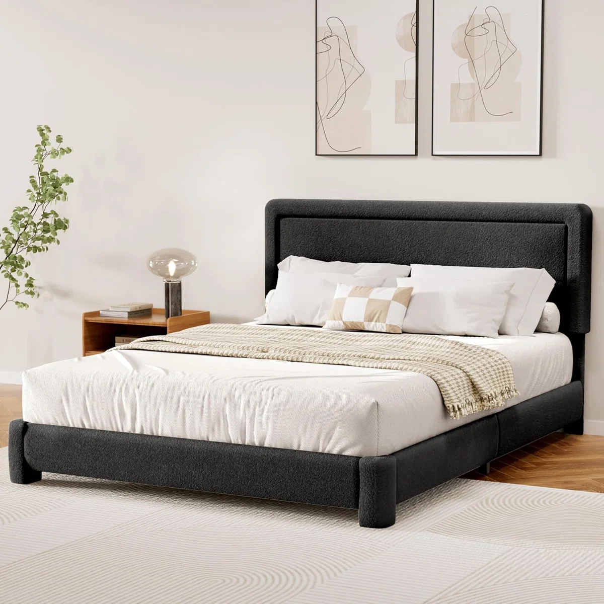 Cordoba Upholstered Platform Bed with Adjustable Headboard