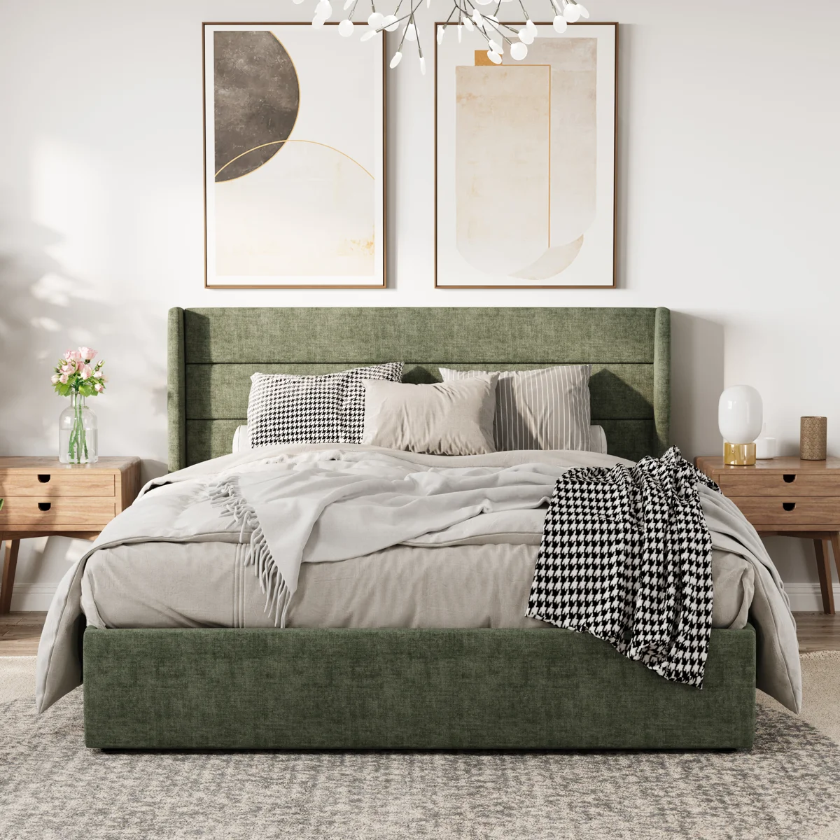 Braya Hydraulic Lift Up Storage Upholstered Platform Bed