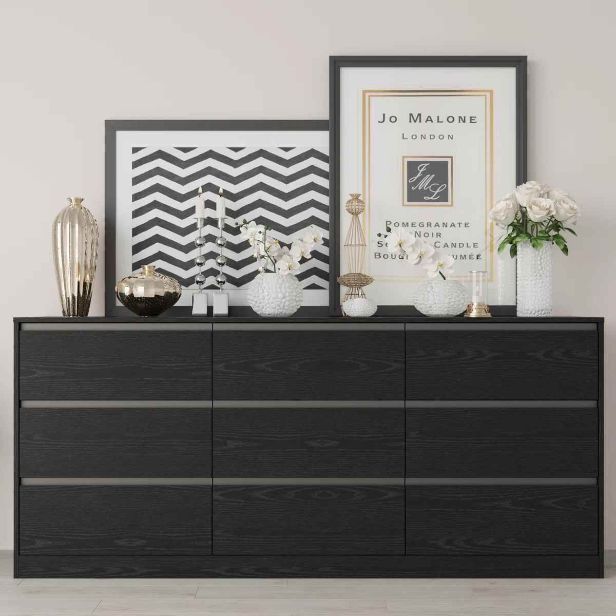 Extra Large Wooden 9 Drawer Dresser, 70.9" W Long Bedroom Dresser With 9 Drawers
