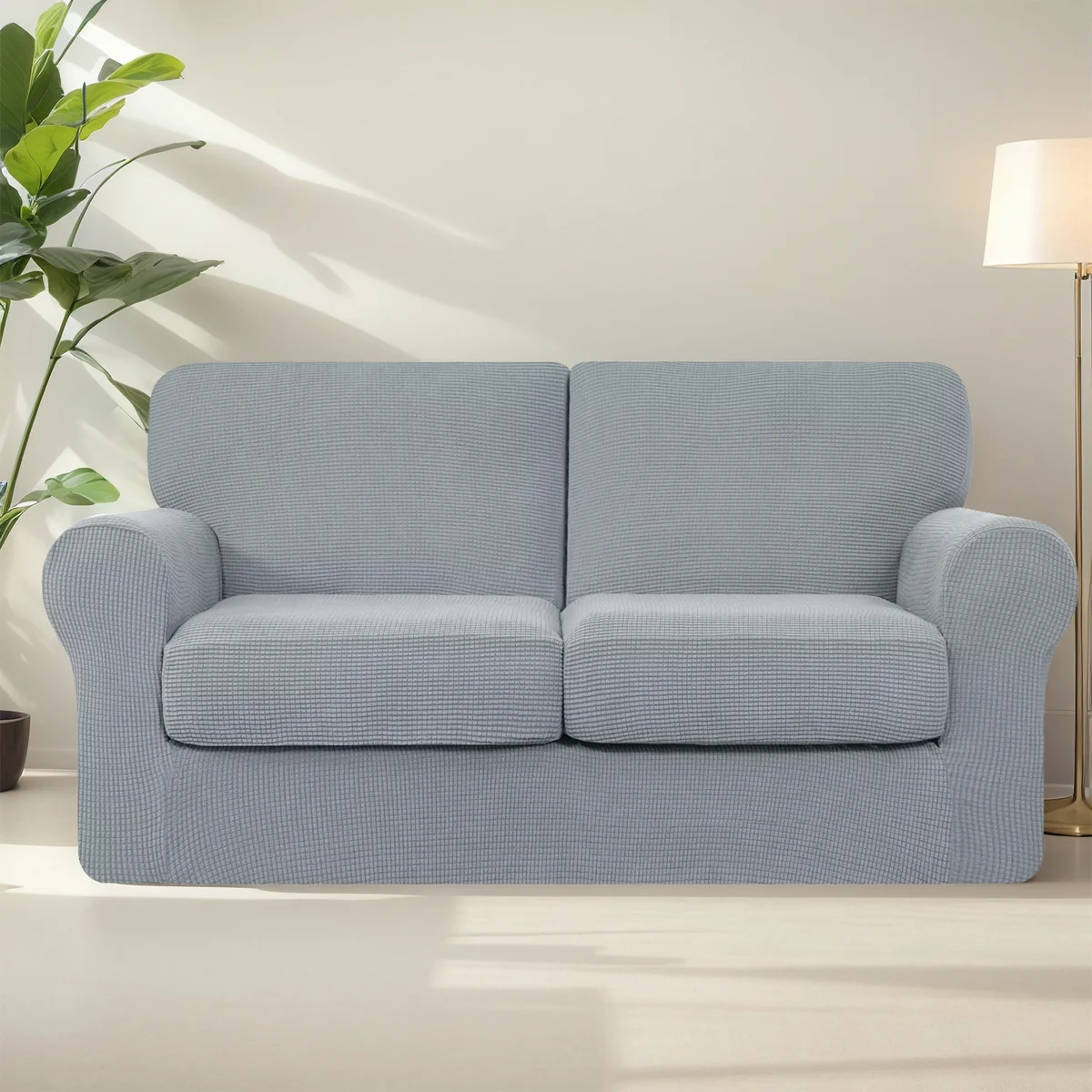 Polyester Box Cushion Loveseat Slipcover