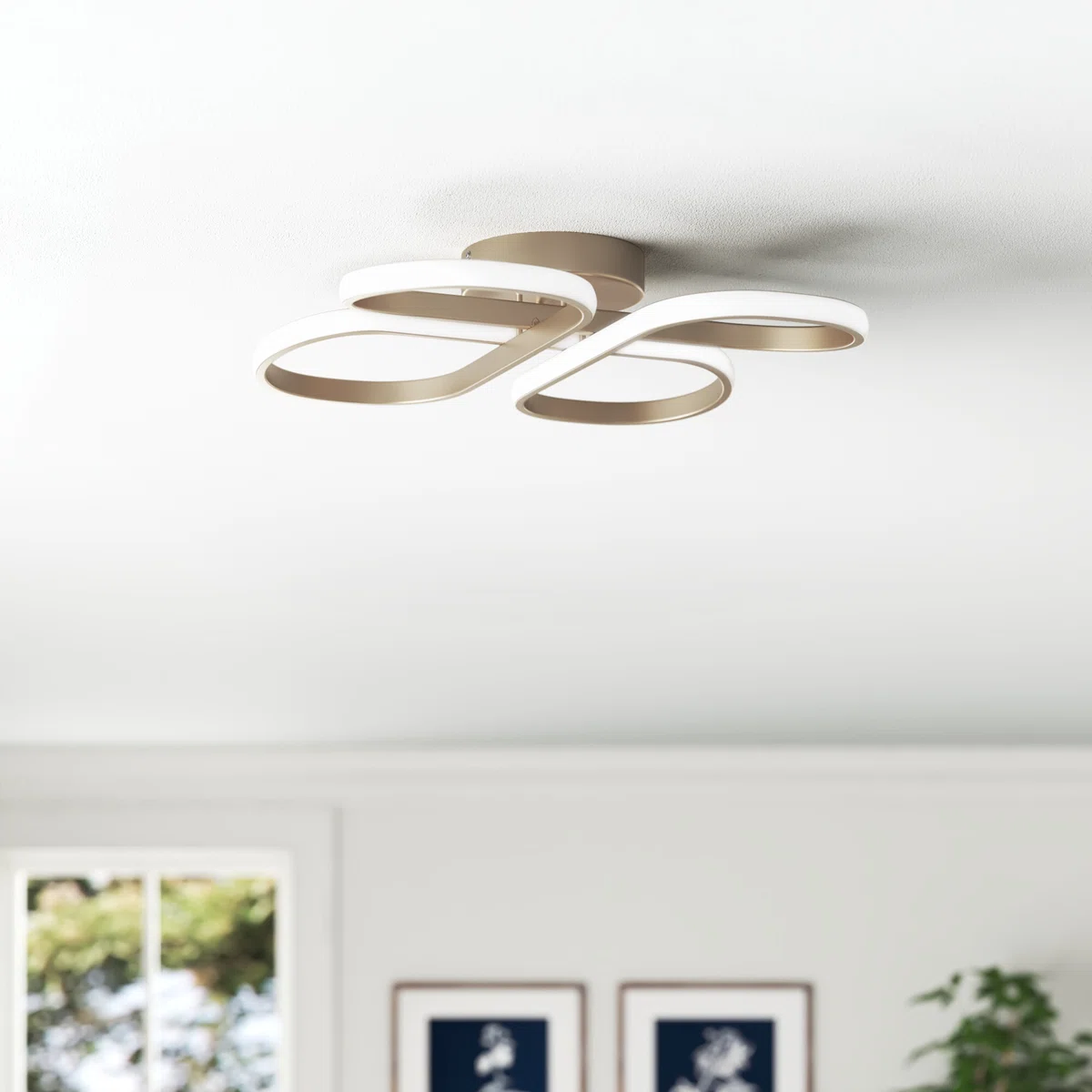 Thissell 1 - Light 20.47'' Unique/Statement Modern Linear LED Dimmable White Light Flush Mount