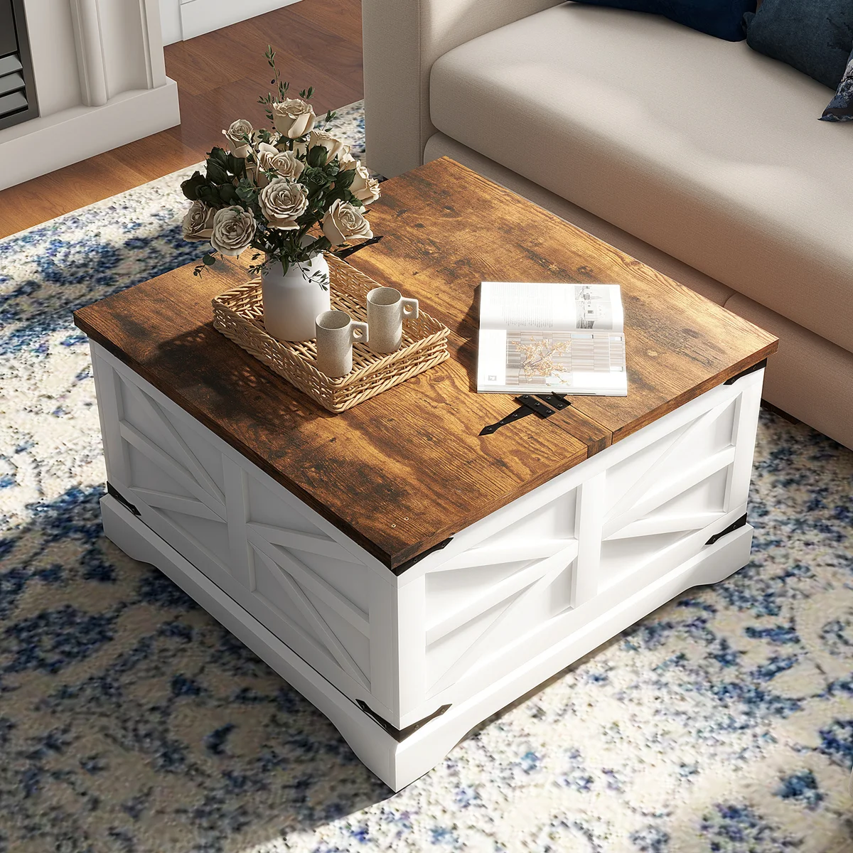 Fellsburg 31.1" W Square Lift Top Storage Coffee Table