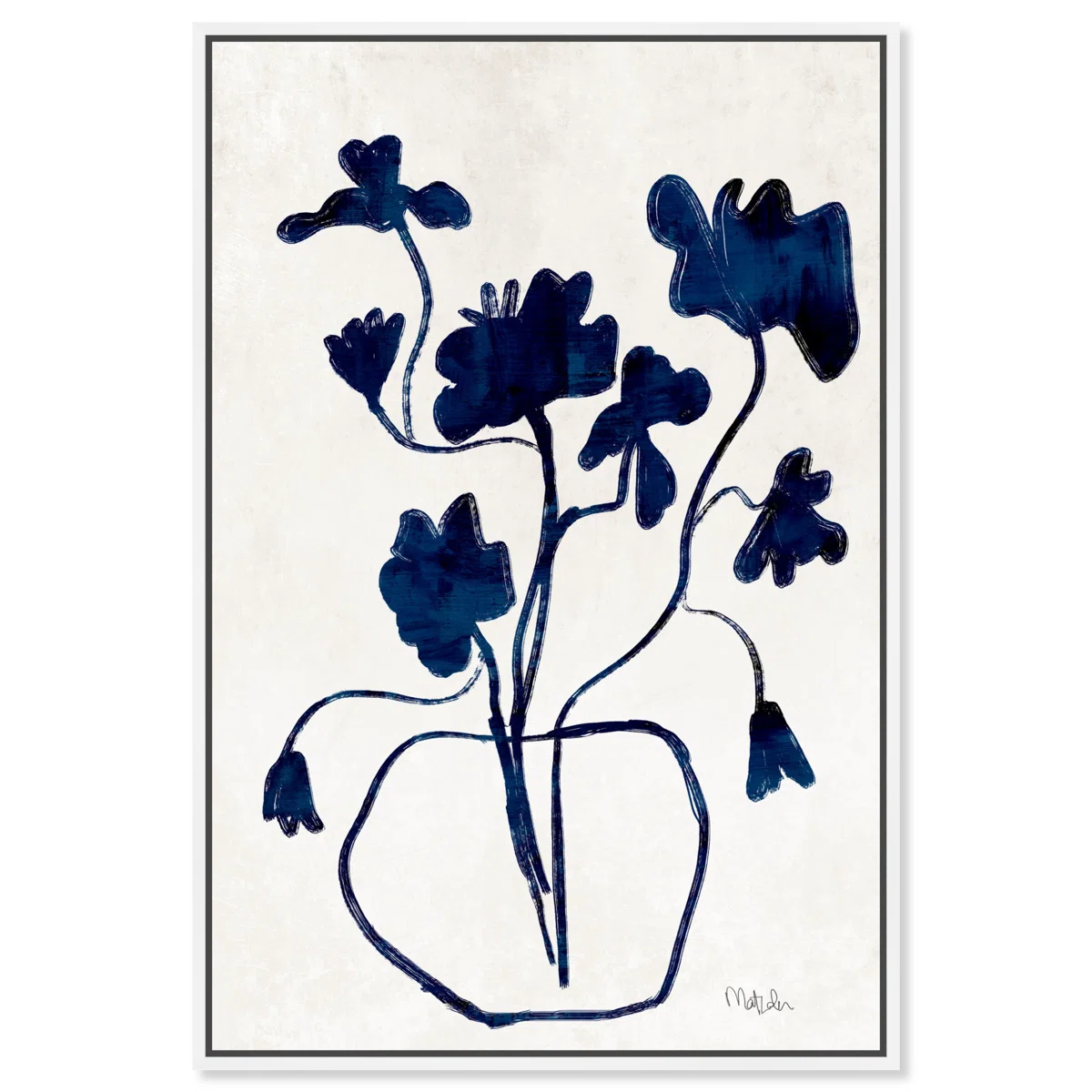 Anemone Vase - Graphic Art on Canvas