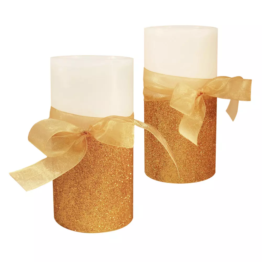Raycare Acrylic Flameless Candle Set of 2 (3" x 6" x 6")