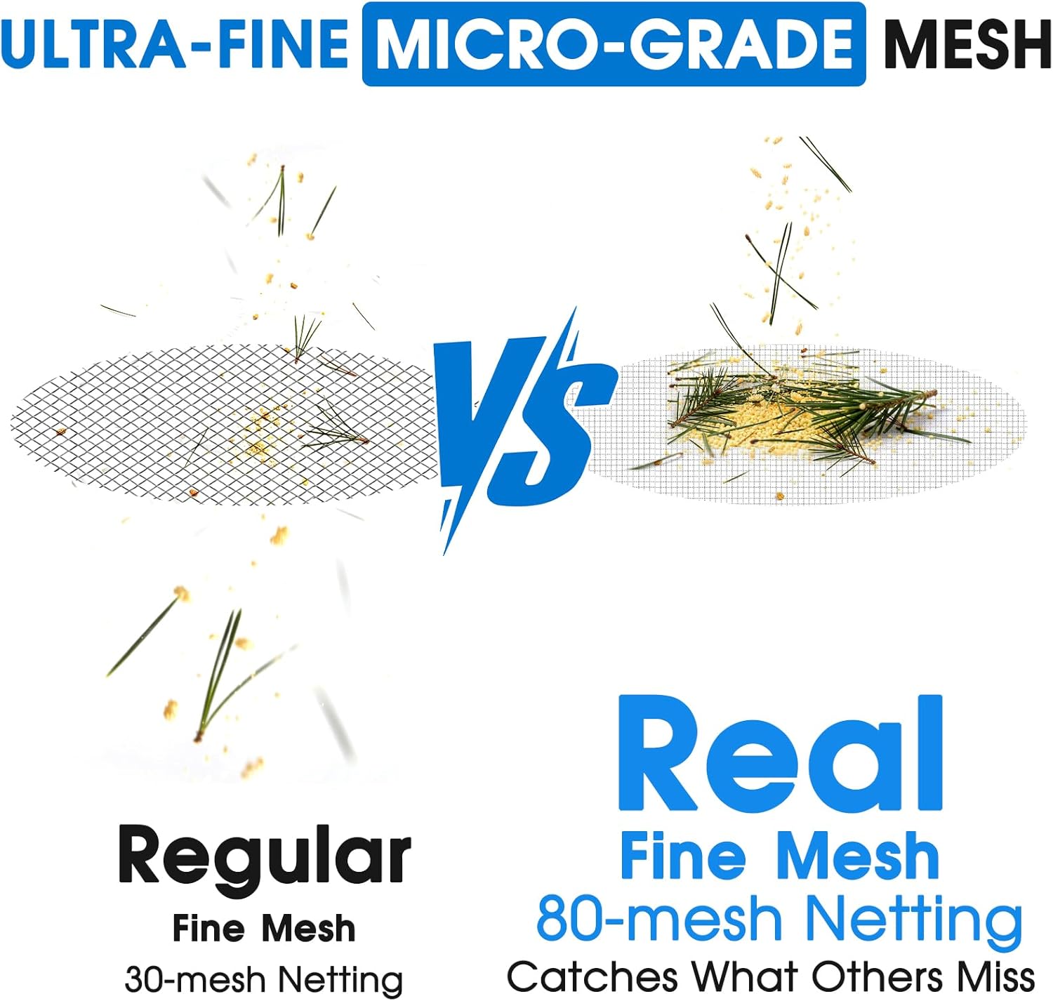 TidyMister 20'' Ultra Fine Mesh Pool Skimmer Net Rake for Sand Silt Pollen Debris - Super Extra Fine Nylon Cleaning Pool Net for Above Ground & In-ground Swimming Pools 20inch