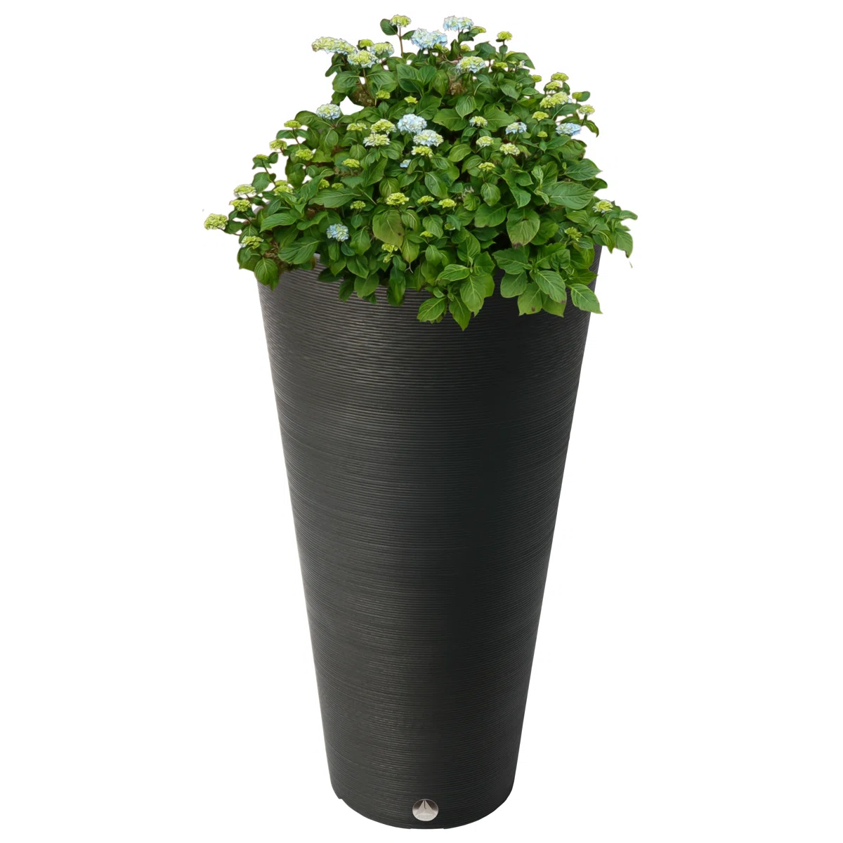 Taio 28" Tall Ribbed Tapered Planter with Elevated Plant Shelf