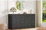 incomplete 12 Drawer Dresser for Bedroom, Wooden Chest of Drawers Storage Cabinet with Built-In Power Outlet