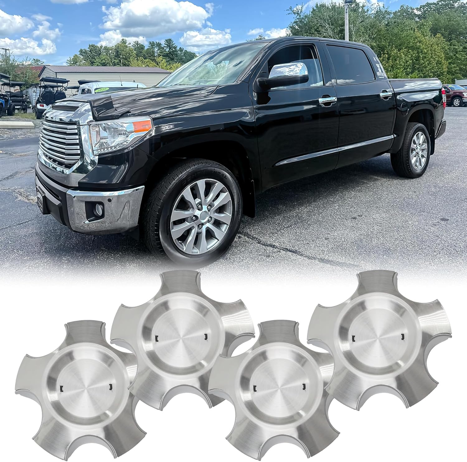 Wheel Center Hub Cap 42603-0C100 Fit for Toyota Tundra Limited 2009-2017 Sequoia 2008-2017 - 42603 0C010 Cover Rims Parts Accessories, 4Pcs