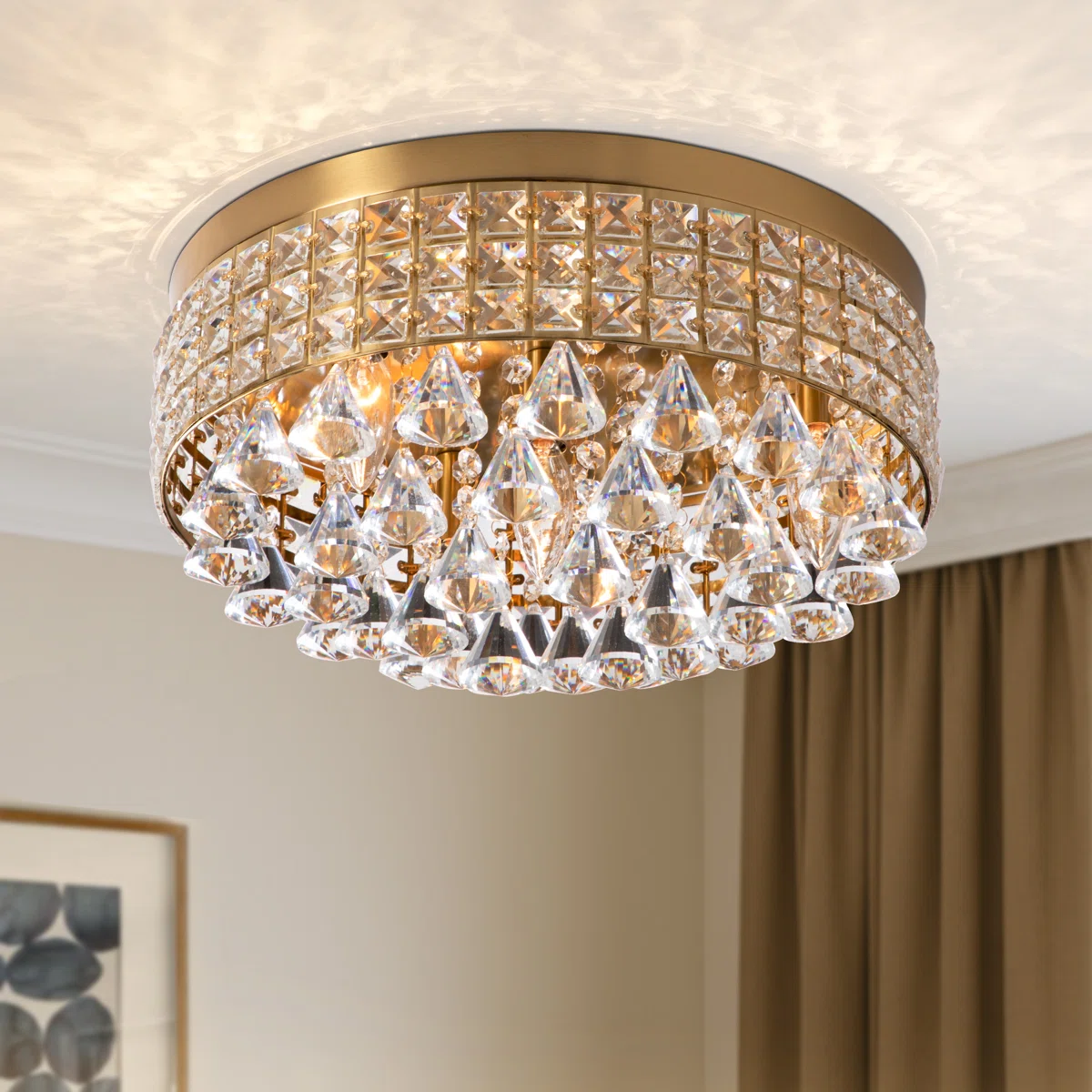 Theodora 15" W 4-Light Dimmable Drum Flush Mount
