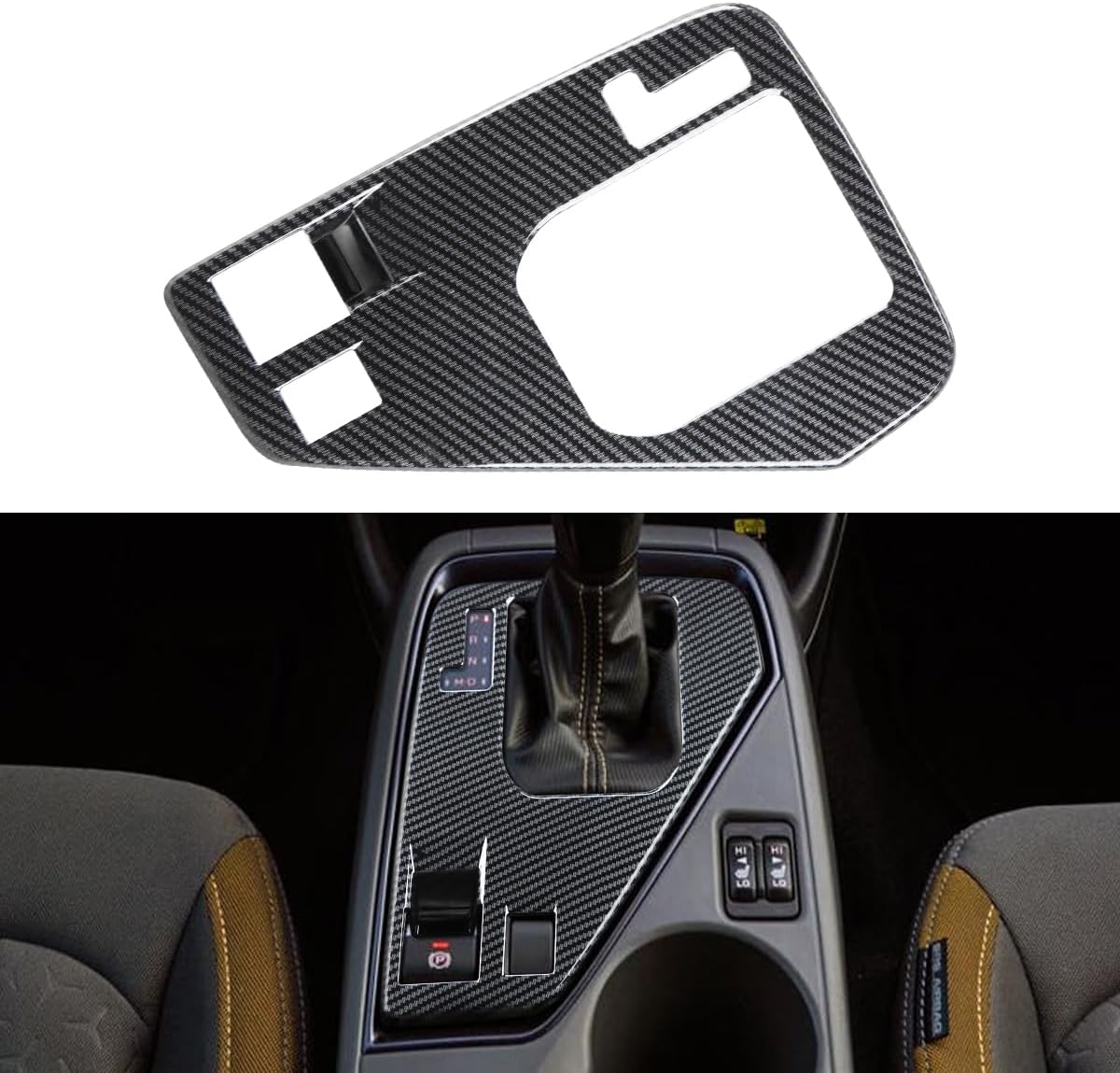 INTGET Small Gear Panel Cover for 2024 2025 2026 Crosstrek/Impreza Accessories Carbon Fiber Plastic Center Console Gear Shift Panel Cover for 2025 2026 Crosstrek(Small Gear Panel Cover)