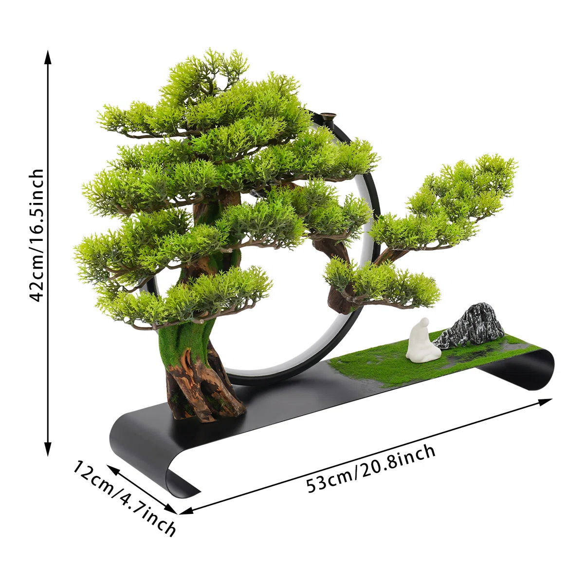 Artificial Realistic Simulation Tree Bonsai With LED Lamp Ring