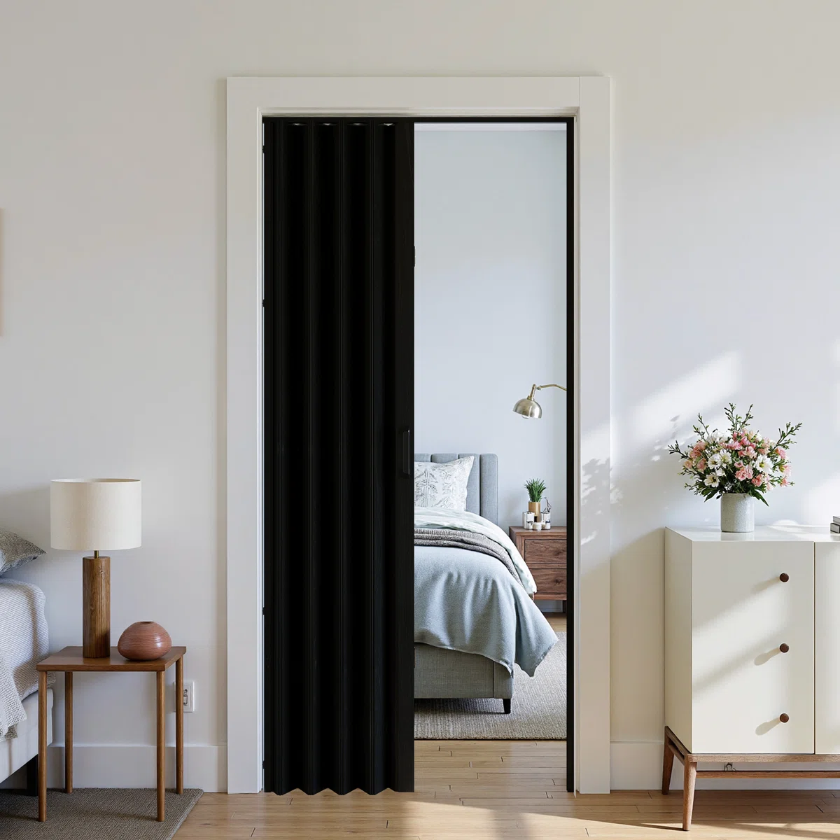 Double-layered Paneled PVC/Vinyl Accordion Door