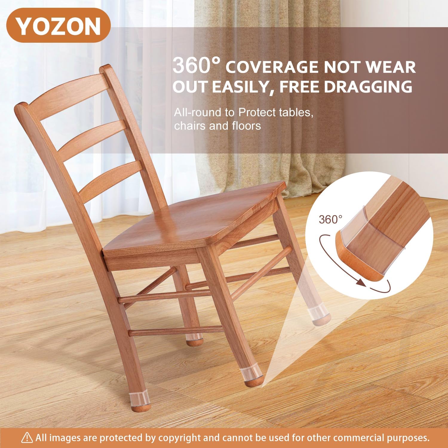 Chair Leg Floor Protectors Square Chair Leg Protectors for Hardwood Floors Silicone Caps Felt Strengthen Bottom Protection Anti-Scratch Reduce Noise 16 Pack Clear Square M Fit:13/16 to 1 (20-26mm) Square Medium Clear-16pcs