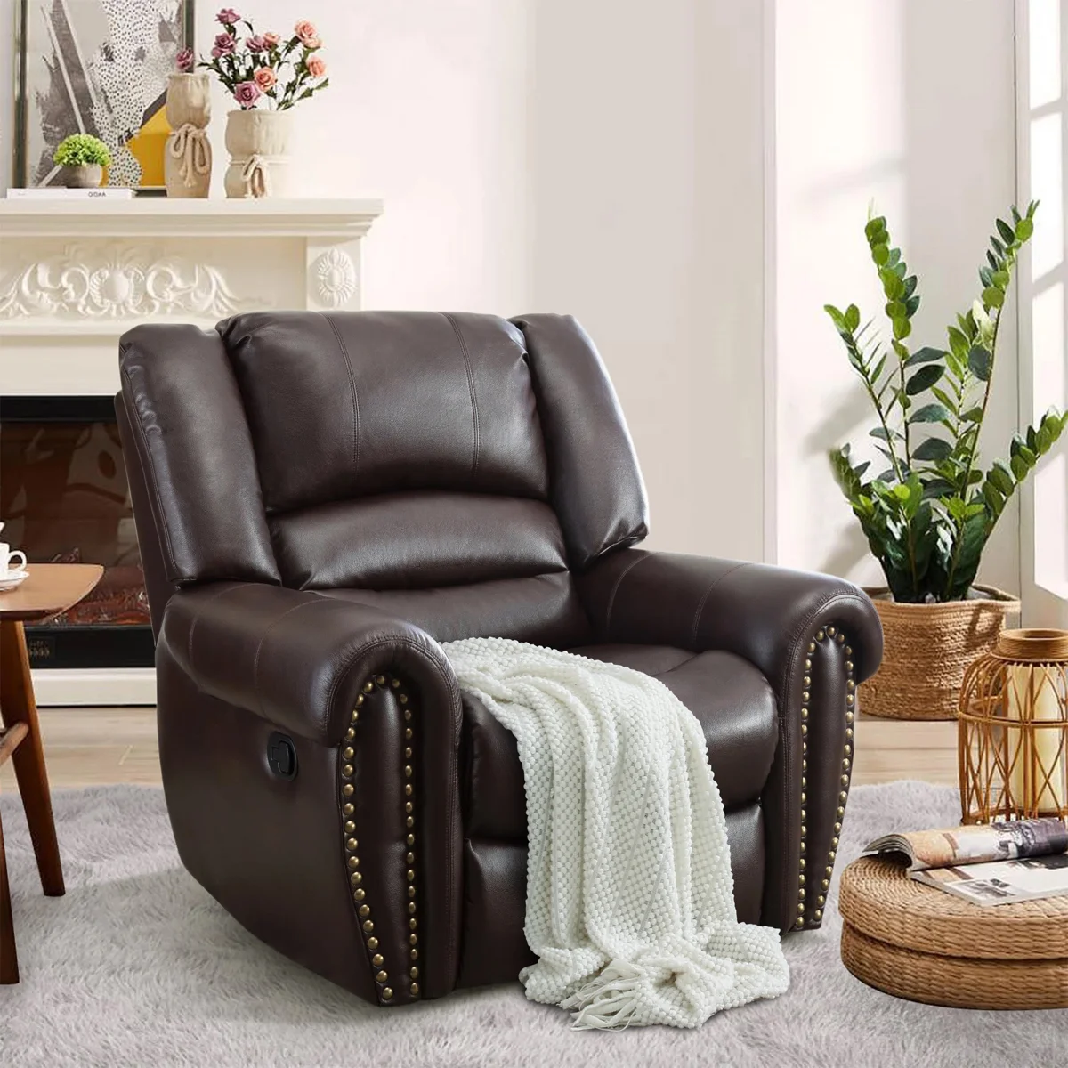 Harvey 40.9'' W Classic Super Soft Padding And Oversize Manual Recliner With Rivets