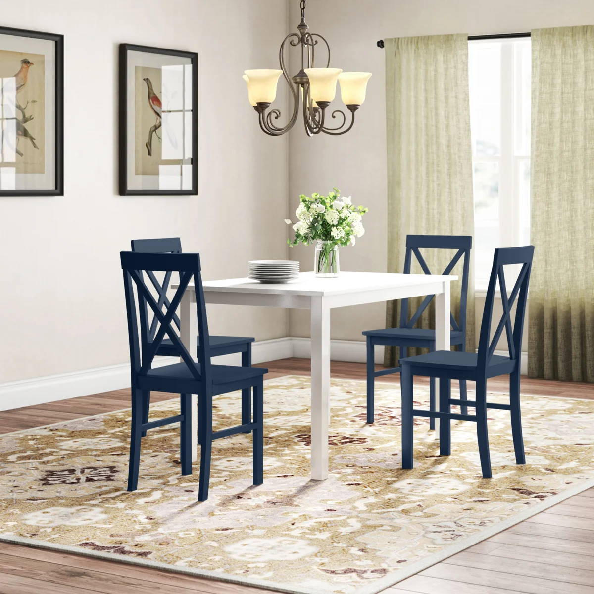 5 - Piece Dining Set with X-Back Chairs