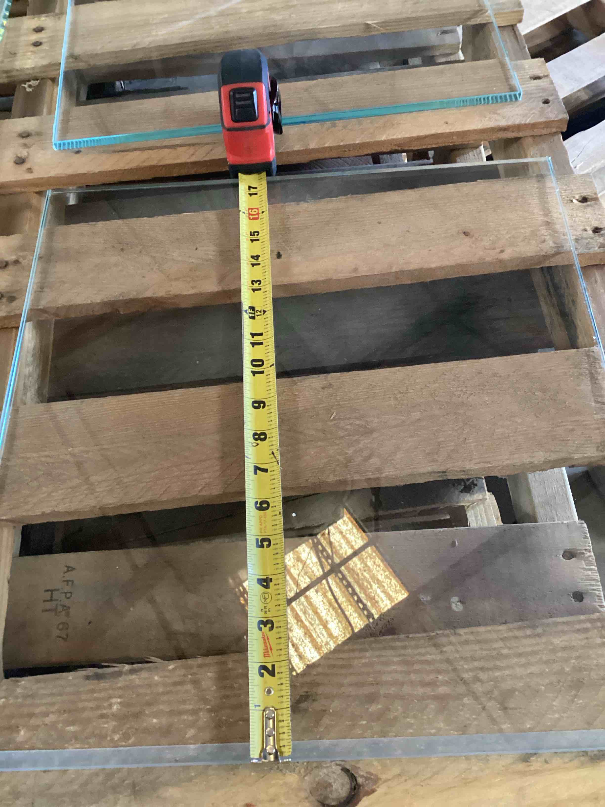 Glass Panel over 3/8” thick 16,7/8”*17,3/4”