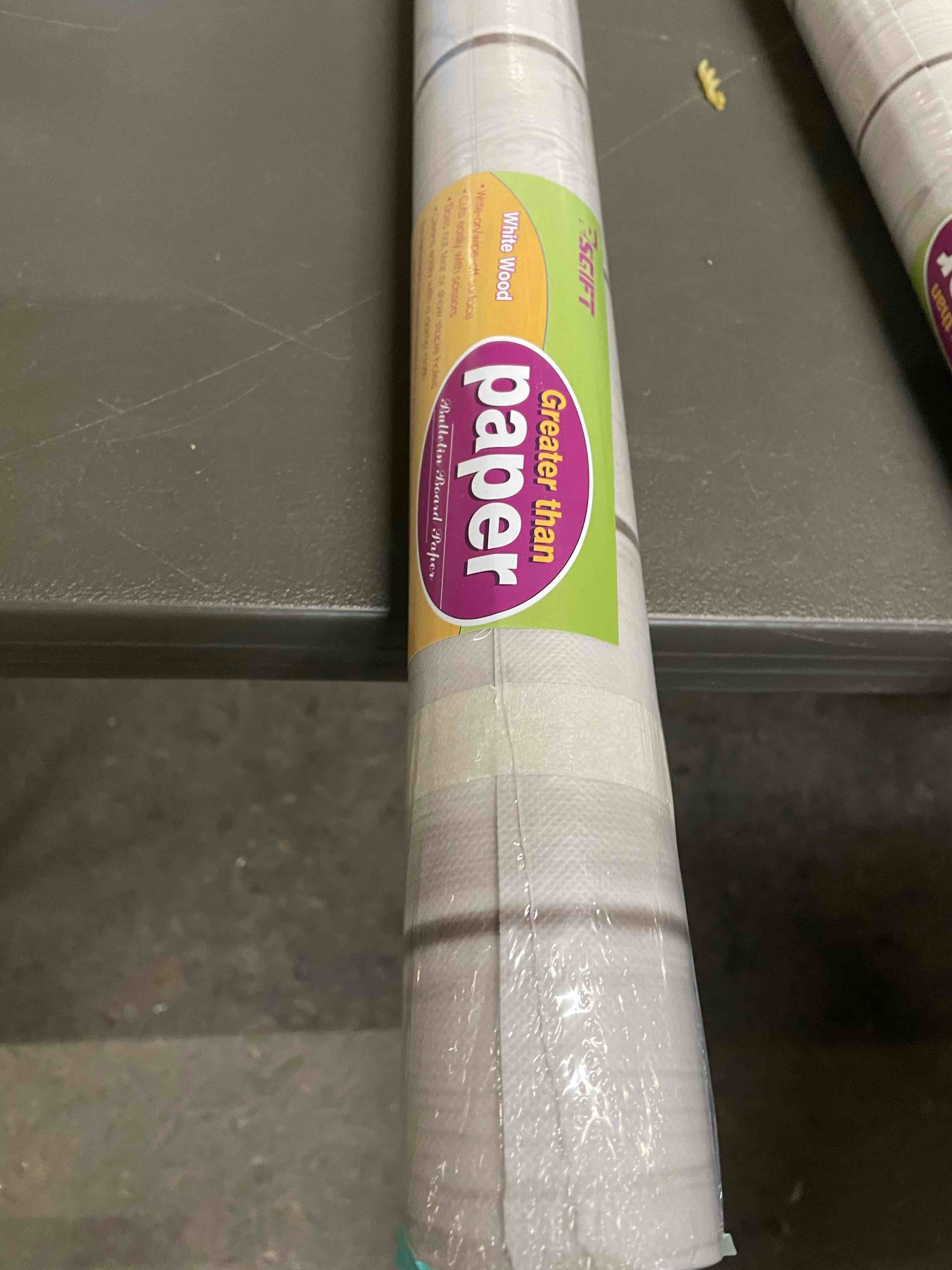 Rsgift White Wood Bulletin Board Paper Roll 4ft x 15ft, Waterproof Bulletin Board Fabric for Walls,
