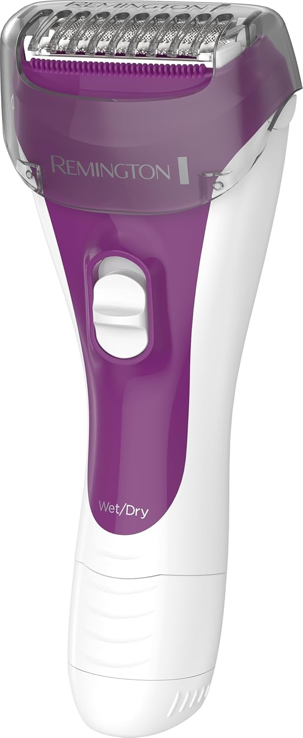 Remington Smooth & Silky Electric Shaver for Women, 3-Blade Battery Operated Foil Shaver and Bikini Trimmer, Shave Wet or Dry Purple 3 Blade Foil Shaver