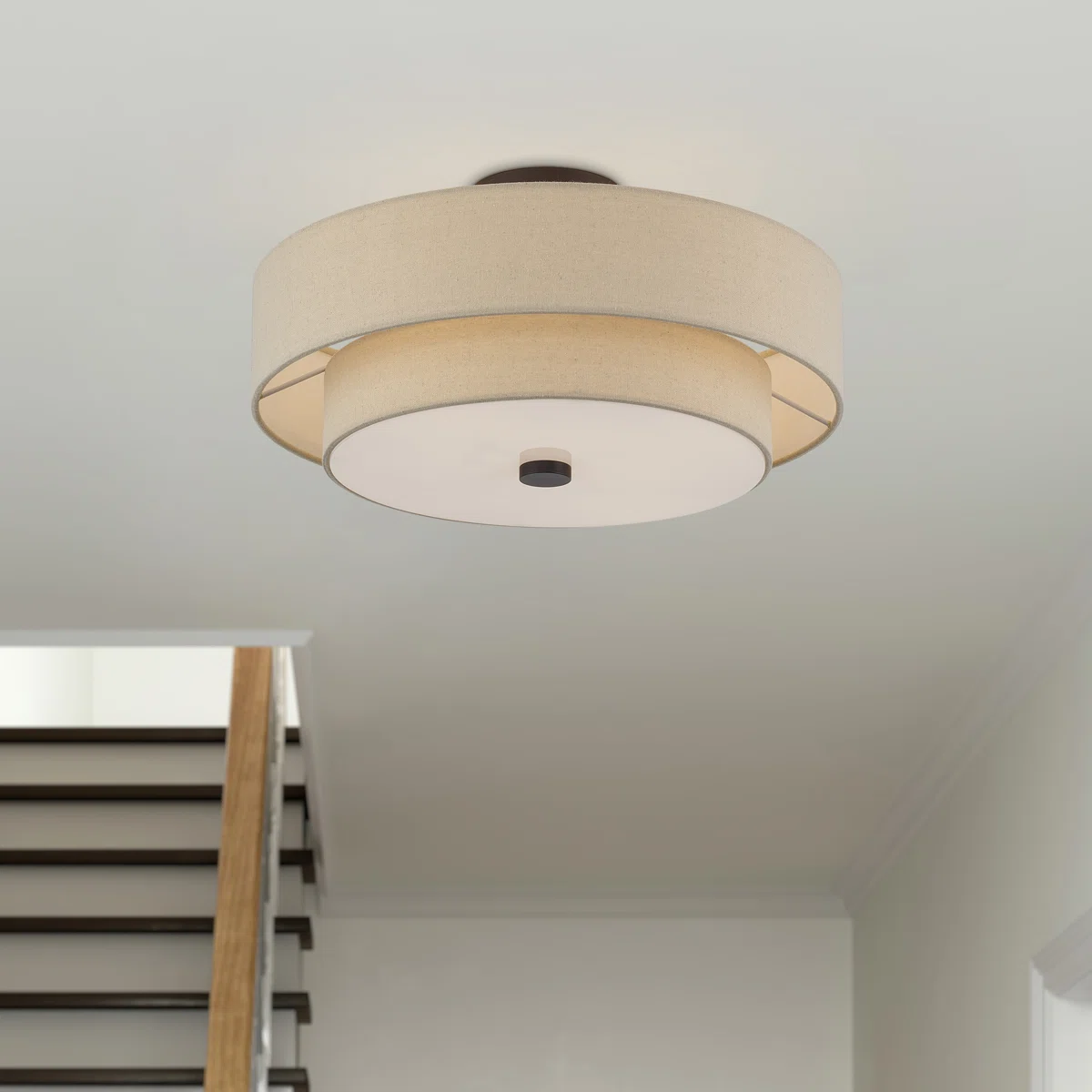 Allura 4 Light Antique Gold Leaf Large Semi-flush